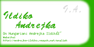 ildiko andrejka business card